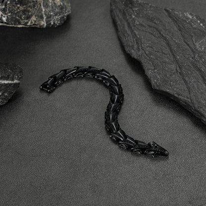Chunky Dragon Chain Bracelet for Men in Stainless Steel