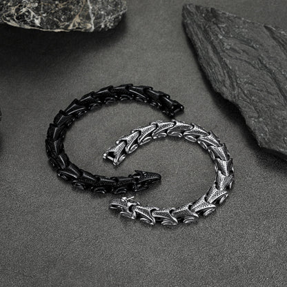 Chunky Dragon Chain Bracelet for Men in Stainless Steel