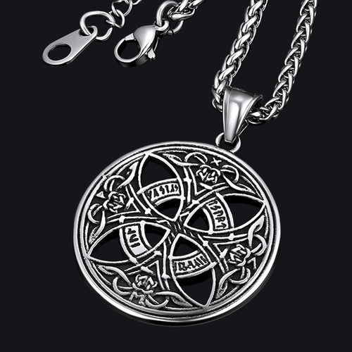 Viking Celtic Love Knot Necklace With Rune
