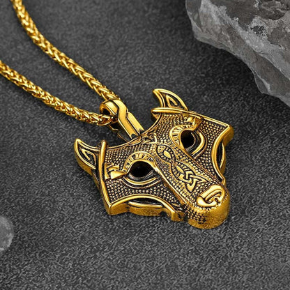 Norse Viking Celtic Wolf Necklace Amulet Jewelry For Men