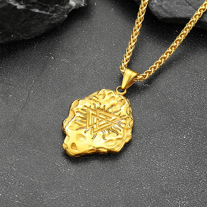 Viking Compass Guiding Pendant Necklace for Men