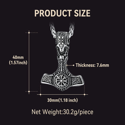 Viking Thor's Hammer Mjolnir Necklace Pendant For Men
