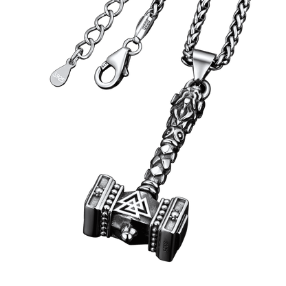 Thor's Hammer Mjolnir Necklace Viking Charm For Men