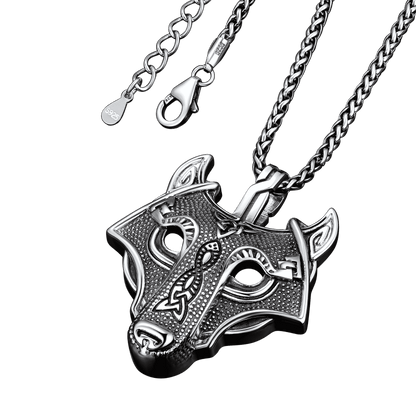 Norse Viking Celtic Wolf Necklace Amulet Jewelry For Men