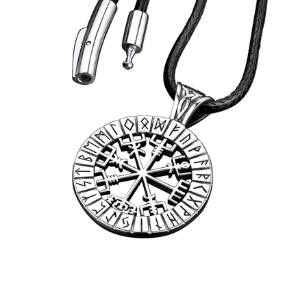 Viking Runes Vegvisir Compass Necklace Pendant For Men