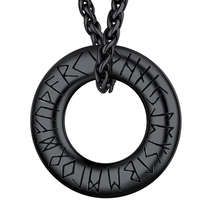 Norse Viking Rune Circle Chain Necklace for Men Women