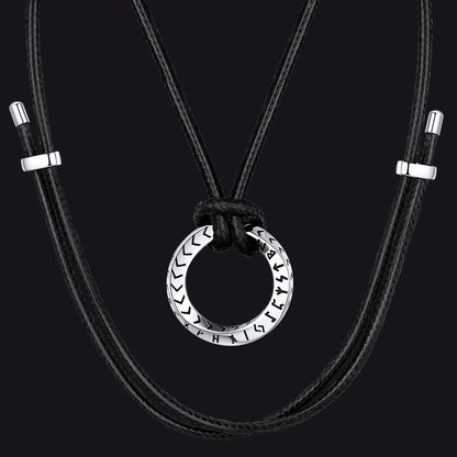 Viking Mobius Infinity Necklace Adjustable Leather Chain for Men