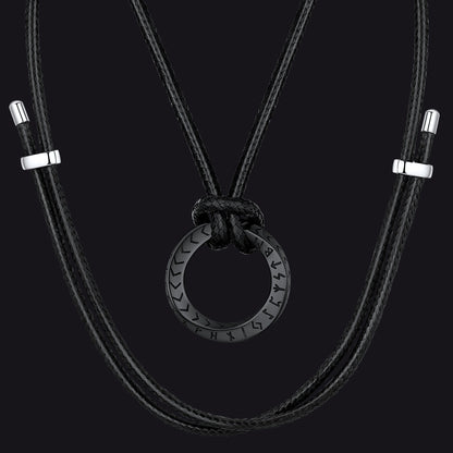 Viking Mobius Infinity Necklace Adjustable Leather Chain for Men