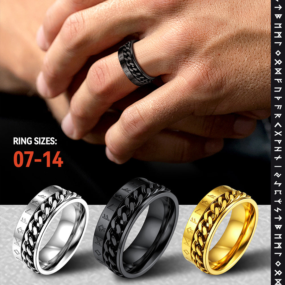 Viking Spinner Fidget Anxiety Ring for Men Women