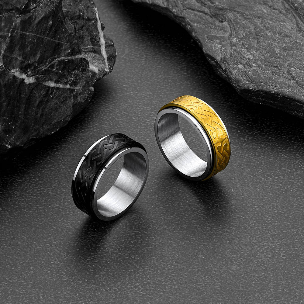 Celtic Knot Spinner Ring Anxiety Rotatable Ring For Men