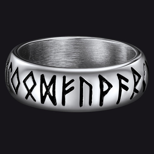 Norse Viking Runes Ring Stainless Steel Ring for Men
