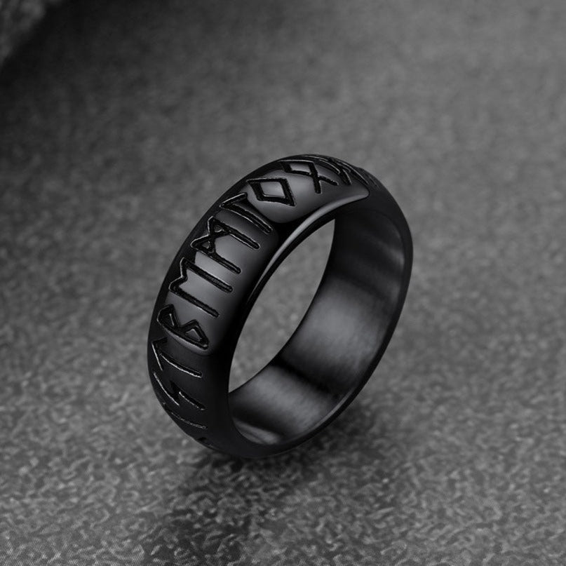 Norse Viking Runes Ring Stainless Steel Ring for Men