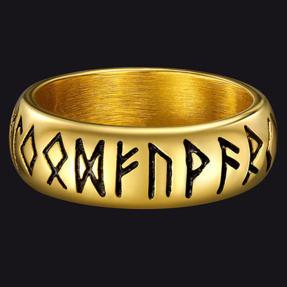 Norse Viking Runes Ring Stainless Steel Ring for Men