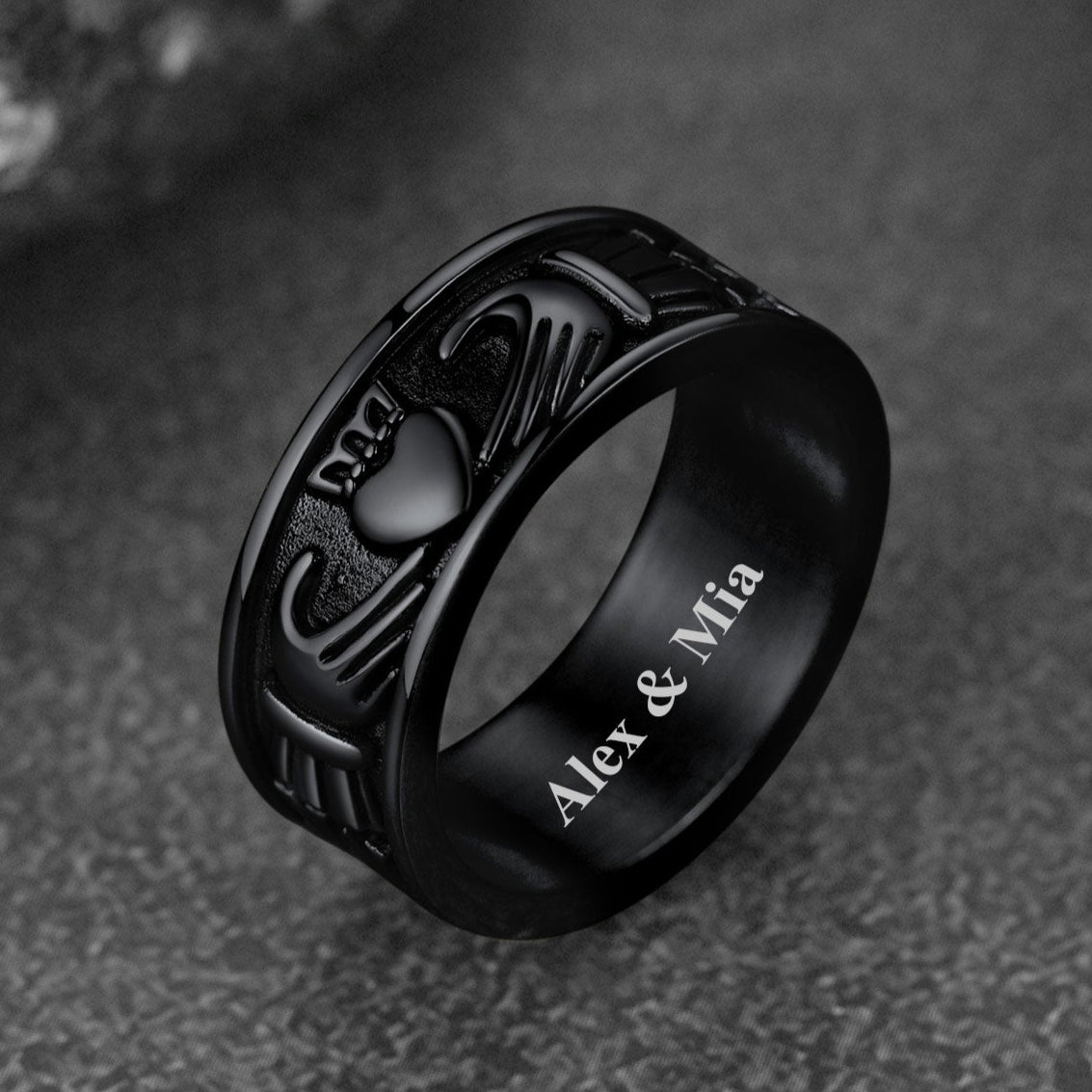 Celtic Claddagh Love Wedding Band Ring for Men Women