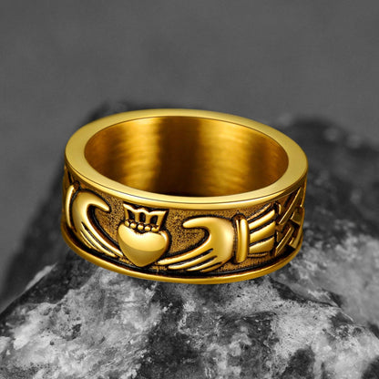 Celtic Claddagh Love Wedding Band Ring for Men Women