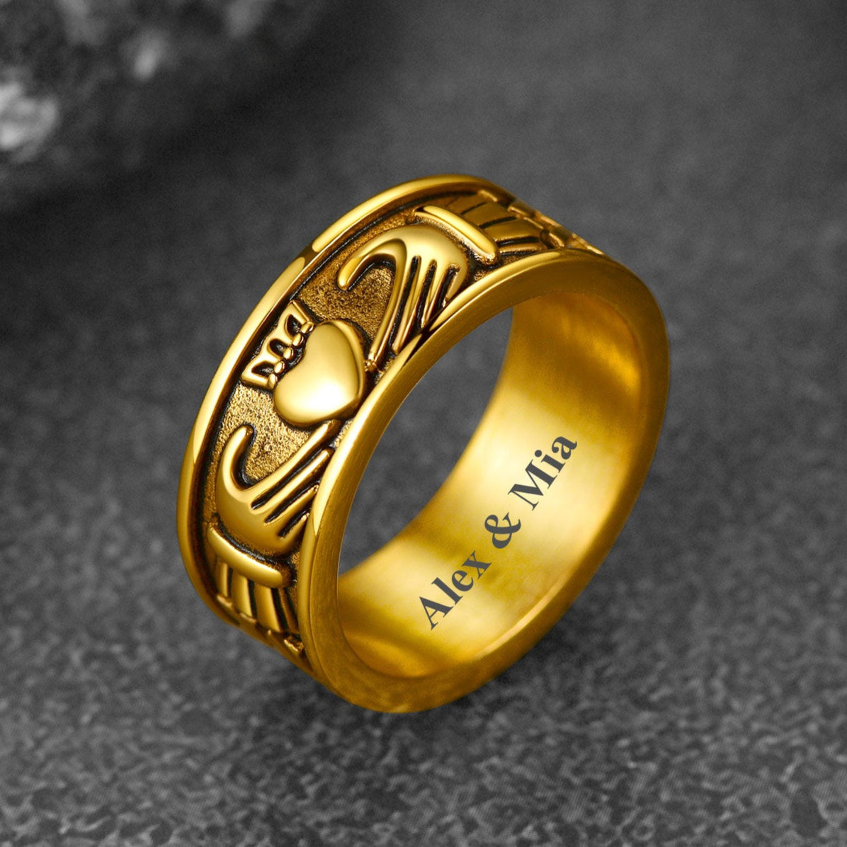 Celtic Claddagh Love Wedding Band Ring for Men Women