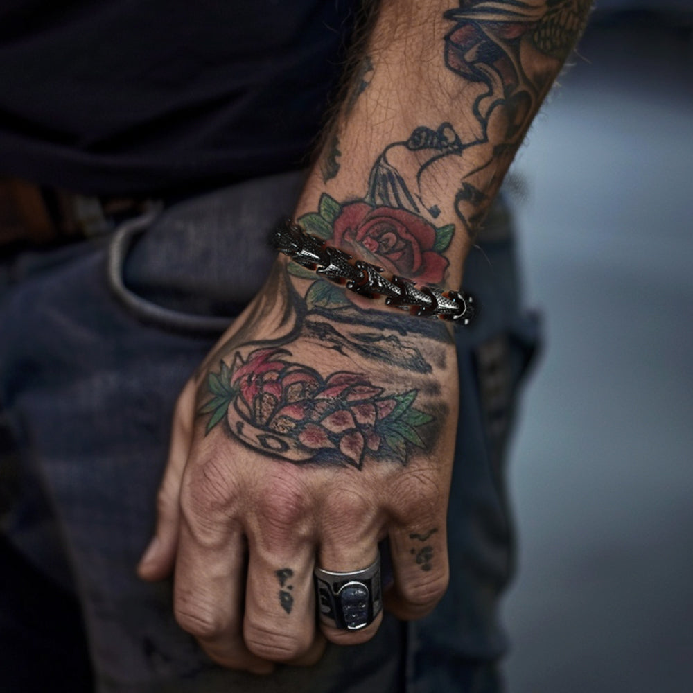 Chunky Dragon Chain Bracelet for Men in Stainless Steel