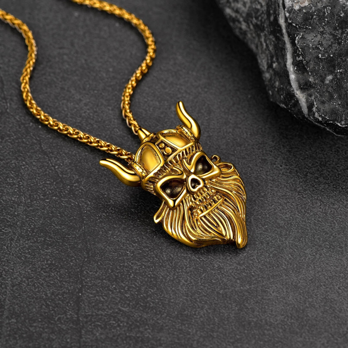 FaithHeart Vintage Viking Odin Pendant Necklace for Men Women