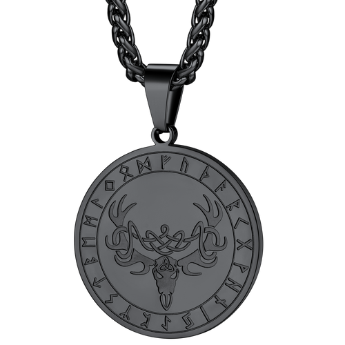 Stainless Steel Norse Viking Deer Necklace For Men