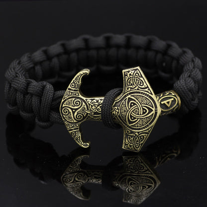 Odin Rune Bead Thor Hammer Mjolnir Bracelet