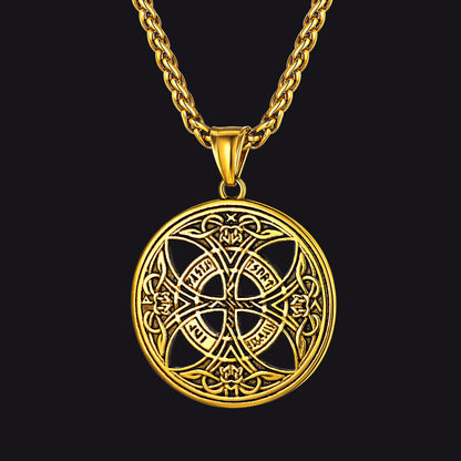 Viking Celtic Love Knot Necklace With Rune