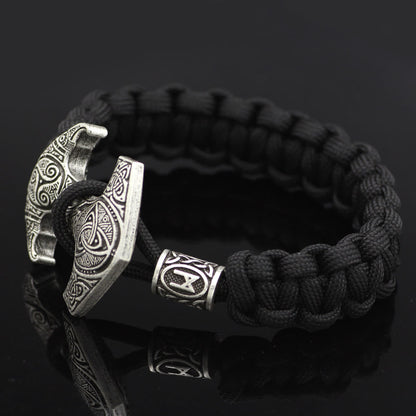 Odin Rune Bead Thor Hammer Mjolnir Bracelet