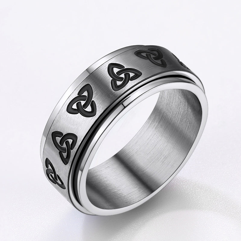 Celtic Knot Fidget Band Ring for Anxiety for Men