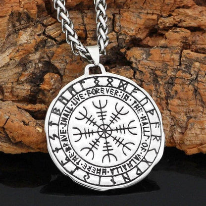 Wolf Head Rune Viking Fenrir Necklace