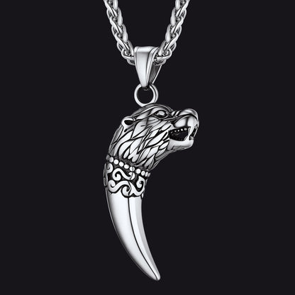Viking Wolf Tooth Necklace For Men