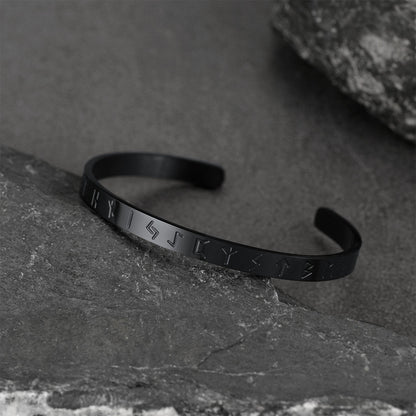 Norse Viking Runes Bangle Cuff Bracelet For Men