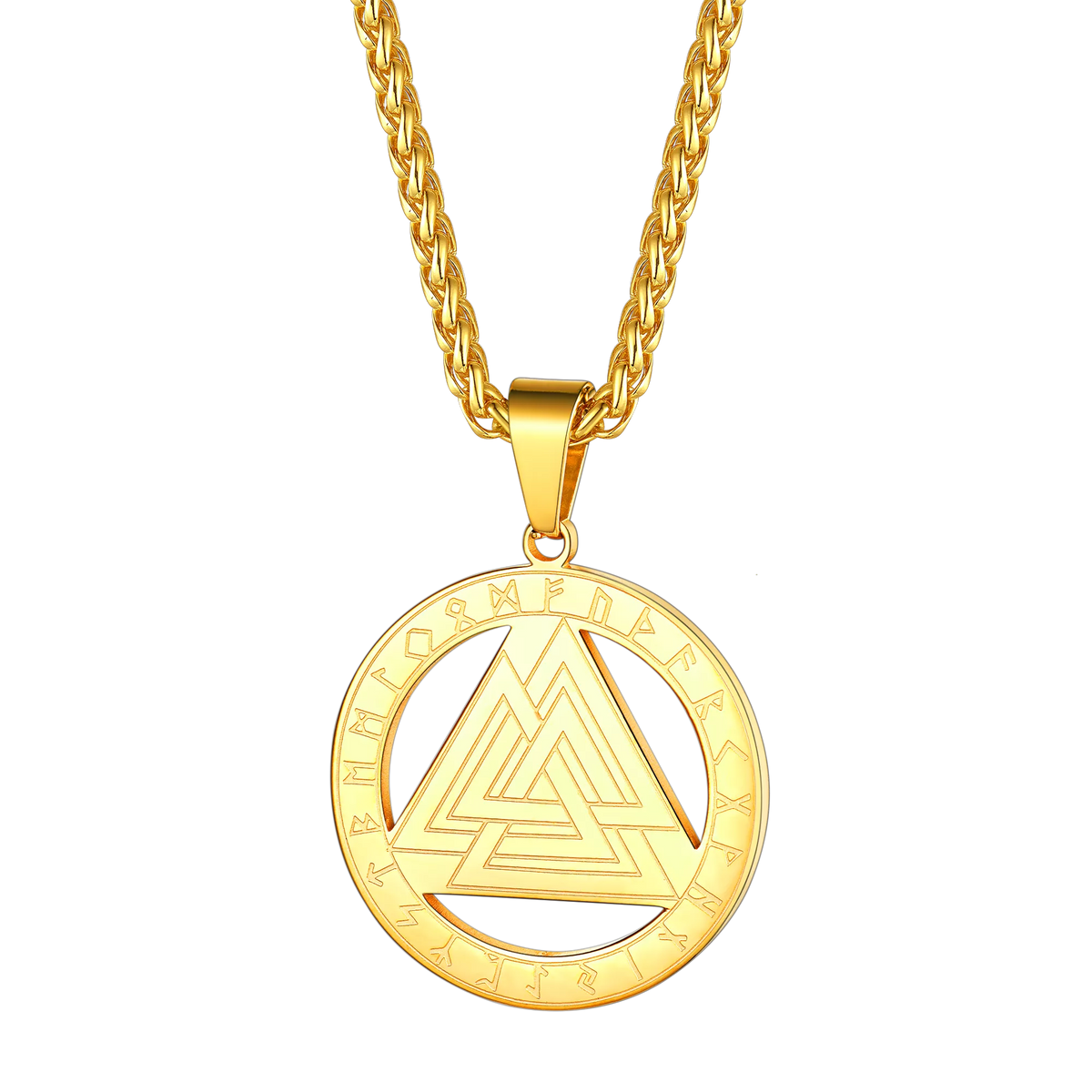 FaithHeart Viking Rune Valknut Necklace for Men