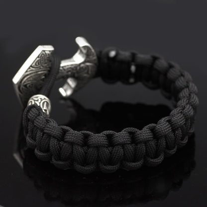 Odin Rune Bead Thor Hammer Mjolnir Bracelet