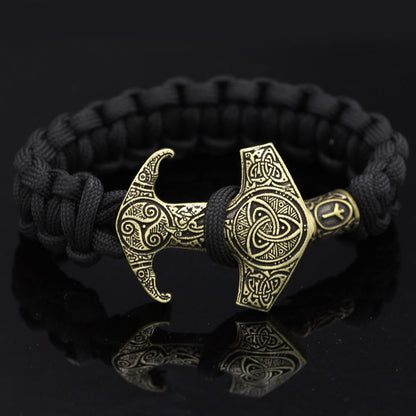 Odin Rune Bead Thor Hammer Mjolnir Bracelet