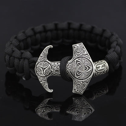 Odin Rune Bead Thor Hammer Mjolnir Bracelet