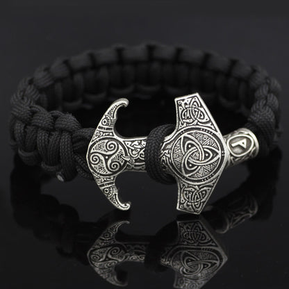 Odin Rune Bead Thor Hammer Mjolnir Bracelet