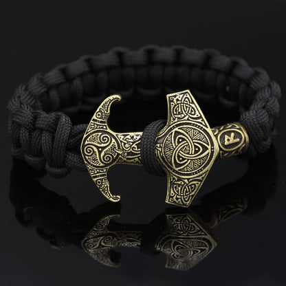 Odin Rune Bead Thor Hammer Mjolnir Bracelet