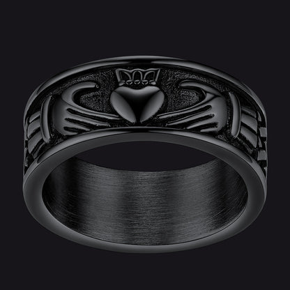 Celtic Claddagh Love Wedding Band Ring for Men Women